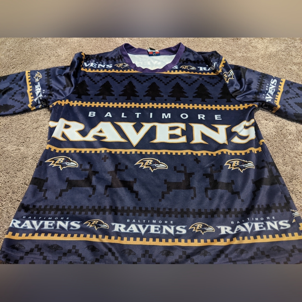 Unisex Baltimore Ravens Flannel Pajamas Size XL - Picture 2 of 14